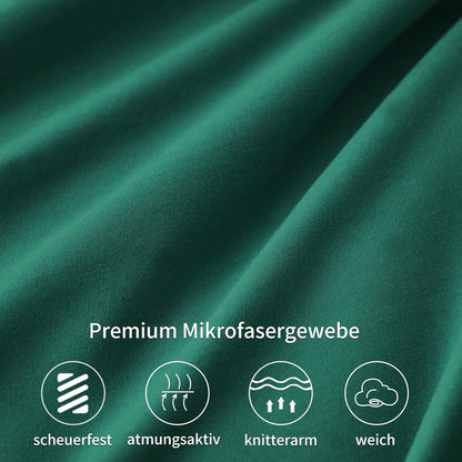 Kissenbezug 80x80 2er Set Dunkelgrün Mikrofaser Reißverschluss