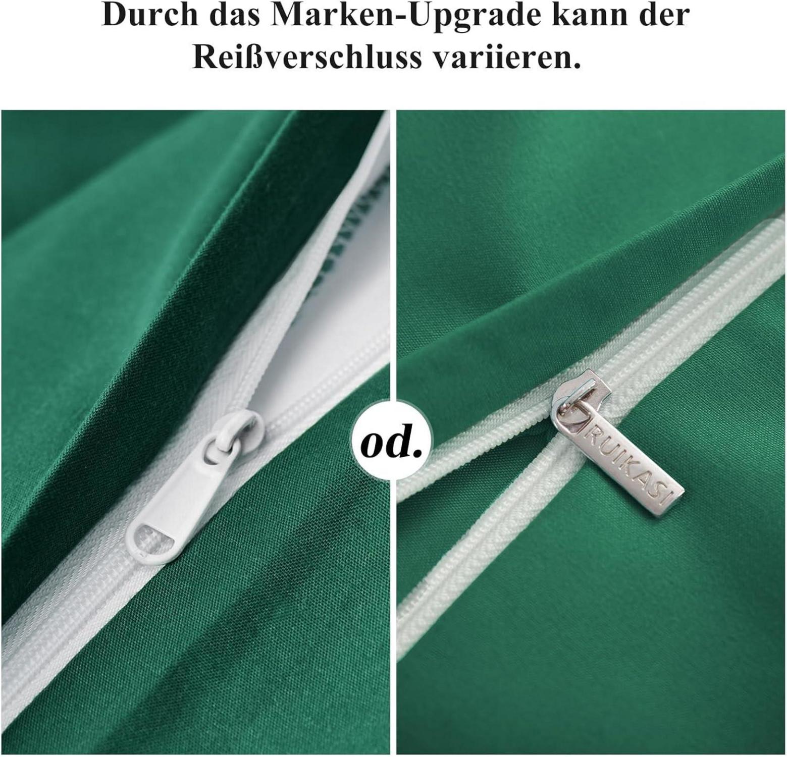 Kissenbezug 80x80 Grün Dunkelgrün Mikrofaser 2er Set - Reißverschluss