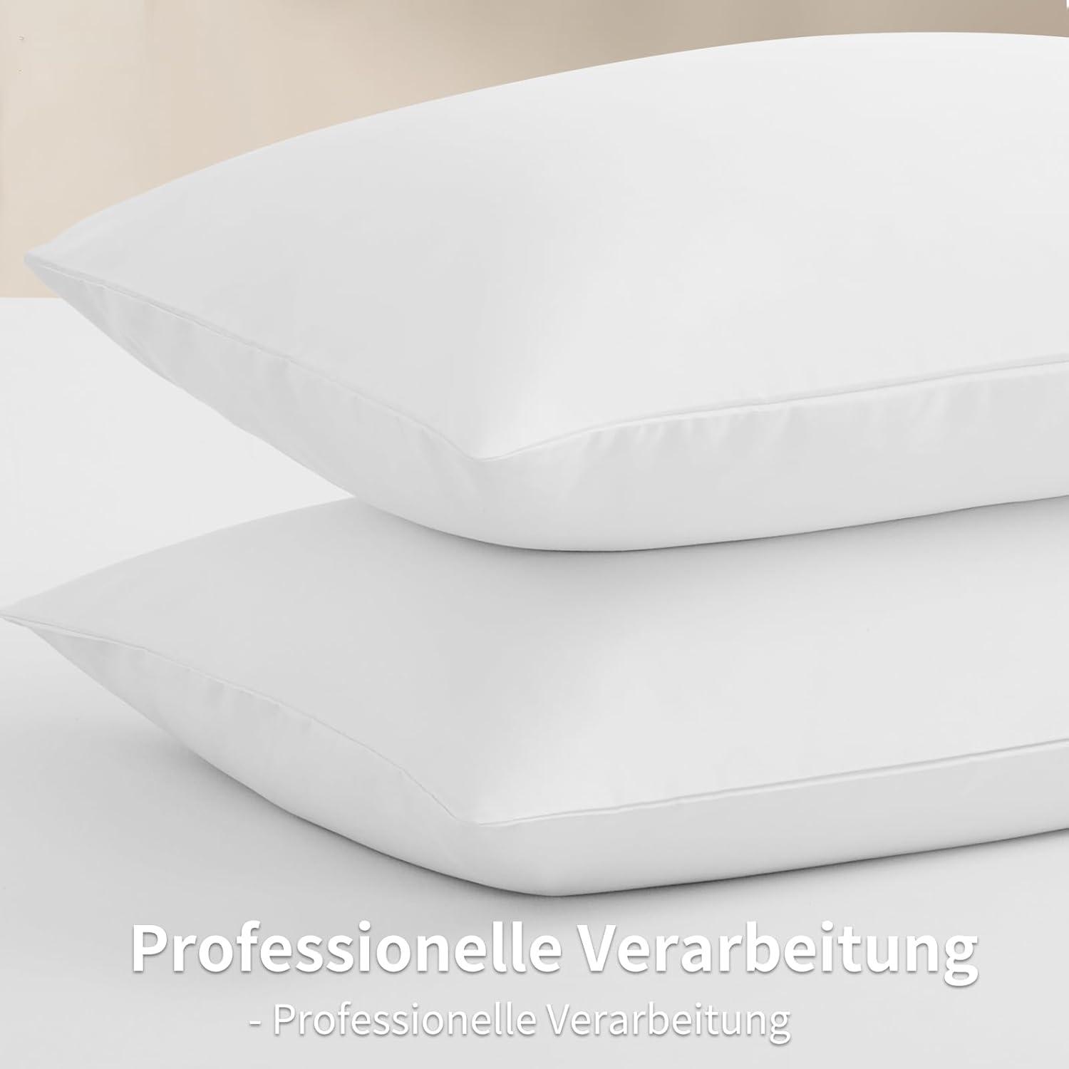Kissenbezug Mikrofaser Weiß 40x80cm Reißverschluss 2er Set