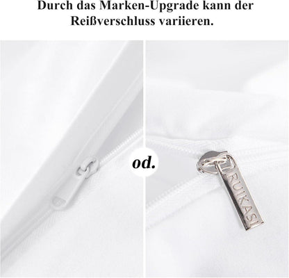 Kissenbezug 40x80 2er Weiß Mikrofaser Reißverschluss Pillow Case