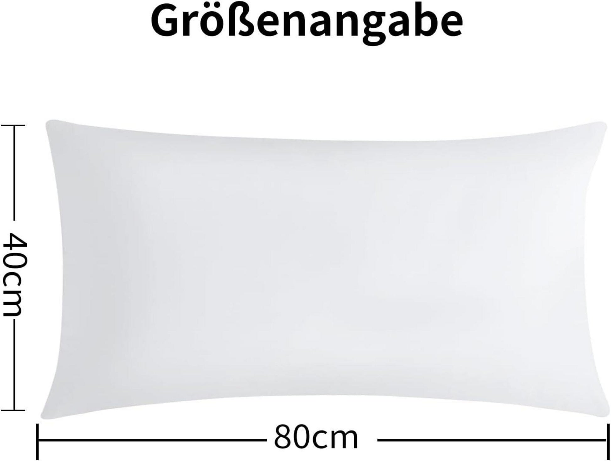 Kissenbezug 40x80 2er Set Weiß Mikrofaser Reißverschluss
