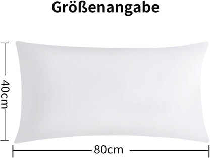 Kissenbezug 40x80 2er Set Weiß Mikrofaser Reißverschluss