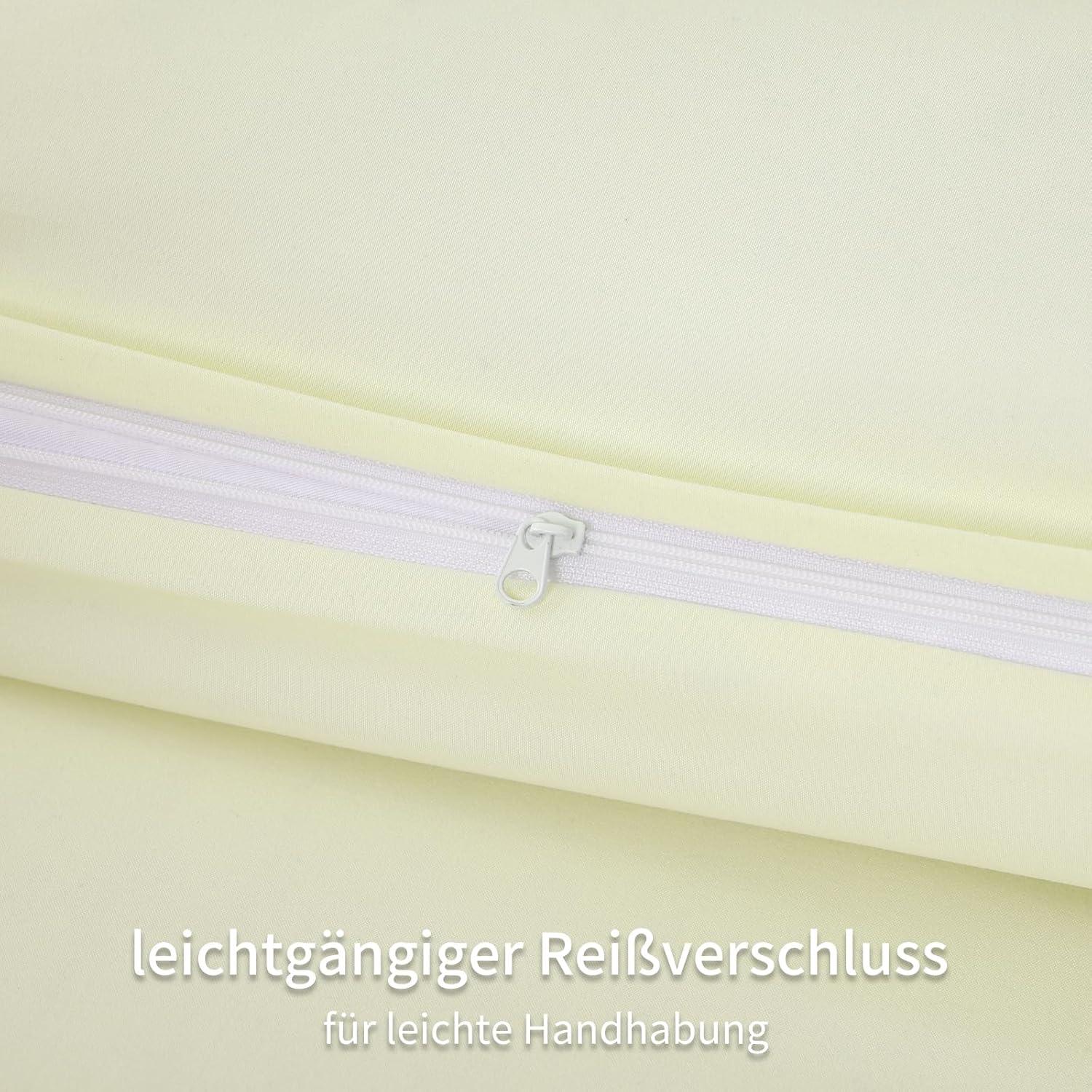 Kissenbezug 40x80cm Gelb Mikrofaser Reißverschluss Doppelpack