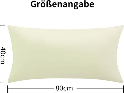 Kissenbezug 40x80 Gelb Mikrofaser 2er-Set Reißverschluss