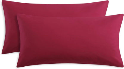 Mikrofaser Kissenbezug 40x80cm 2er Set Rot Reißverschluss