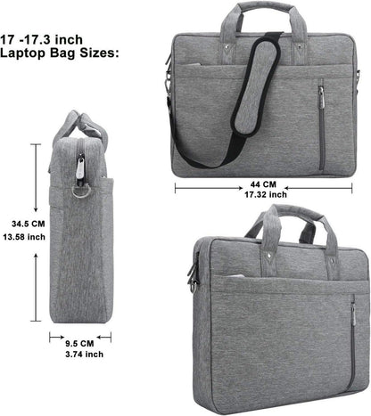 Laptoptasche 17-17,3 Zoll Grau - Aktentasche Schultertasche Uni Arbeit Business