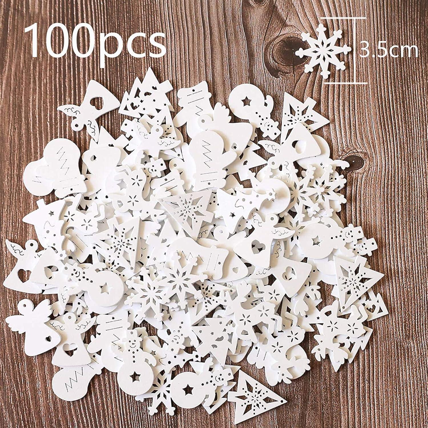 Weihnachten Mini Holzdeko Christbaumanhänger Schneeflocken