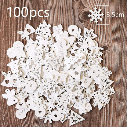 Weihnachten Mini Holzdeko Christbaumanhänger Schneeflocken