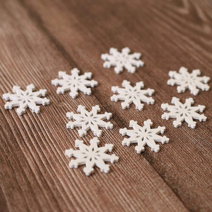 Holzanhänger Weihnachtsdeko DIY Basteln Mini Schneeflocken Streudeko