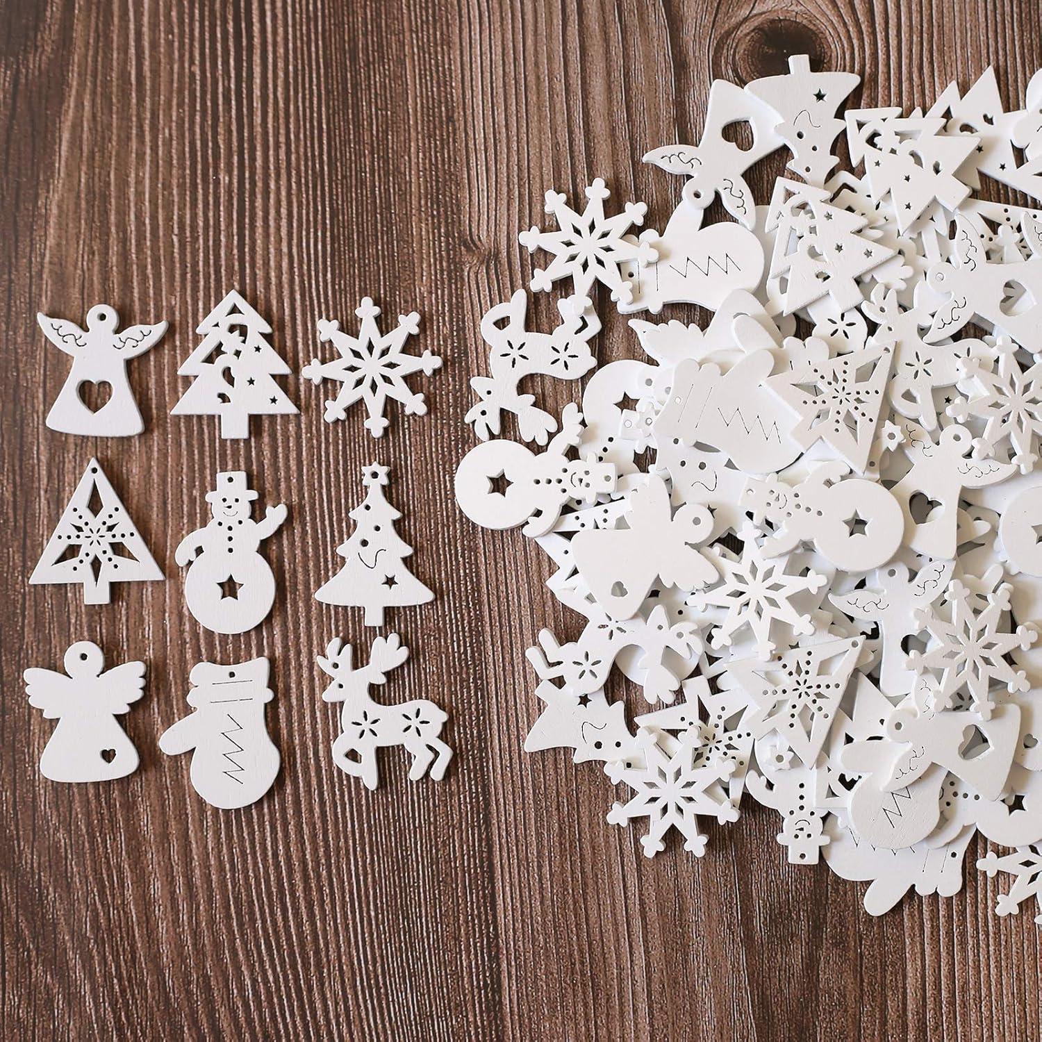 ToBeIT Weihnachtsdeko Mini Holzanhänger Set Streudeko DIY Basteln