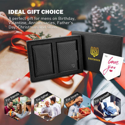 Kreditkartenetui Herren RFID Schwarz Münzfach Geldfach Pop-Up