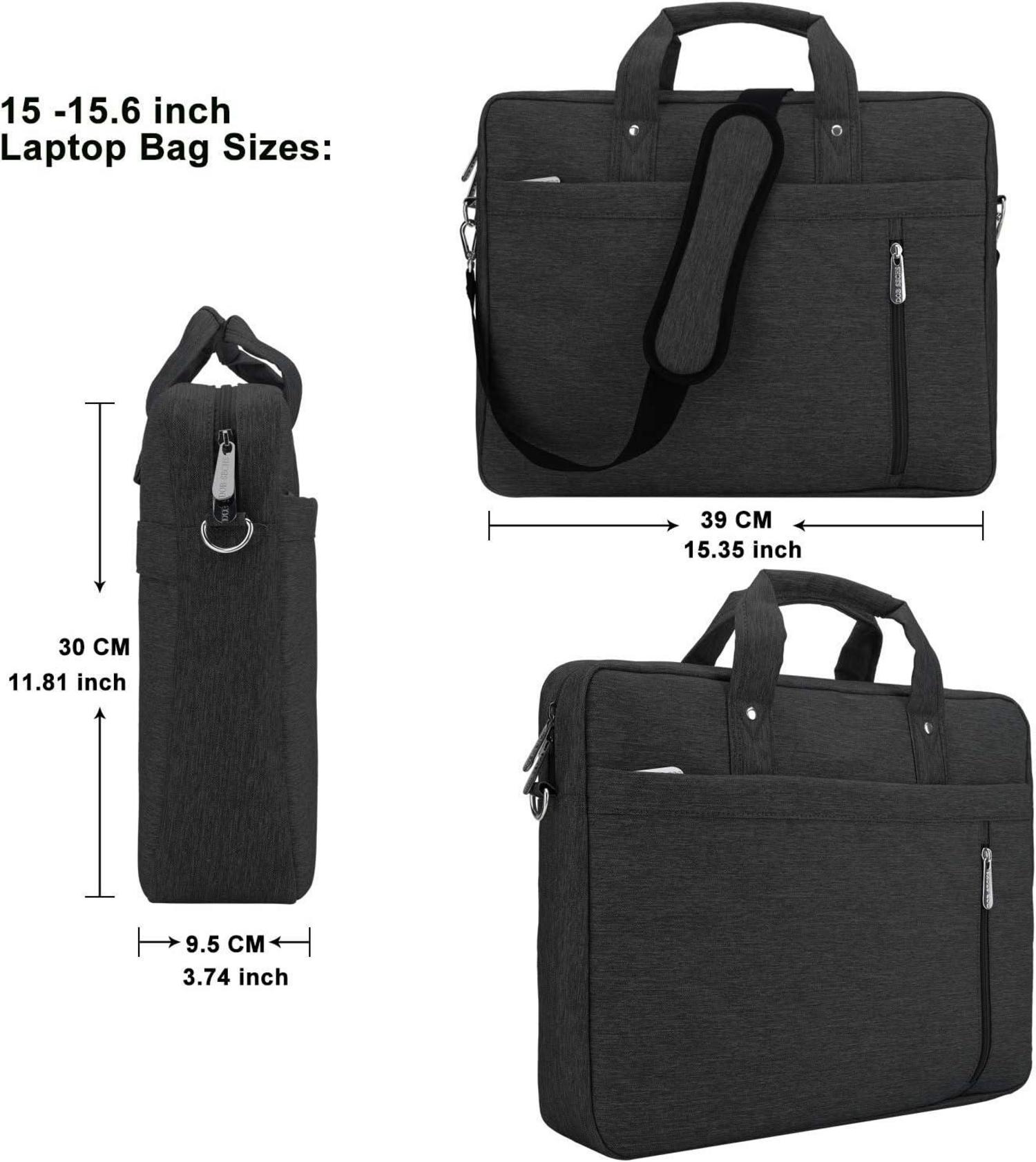 DOB SECHS Laptoptasche 15-15,6 Zoll Aktentasche Uni Business Schwarz