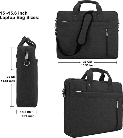 DOB SECHS Laptoptasche 15-15,6 Zoll Aktentasche Uni Business Schwarz