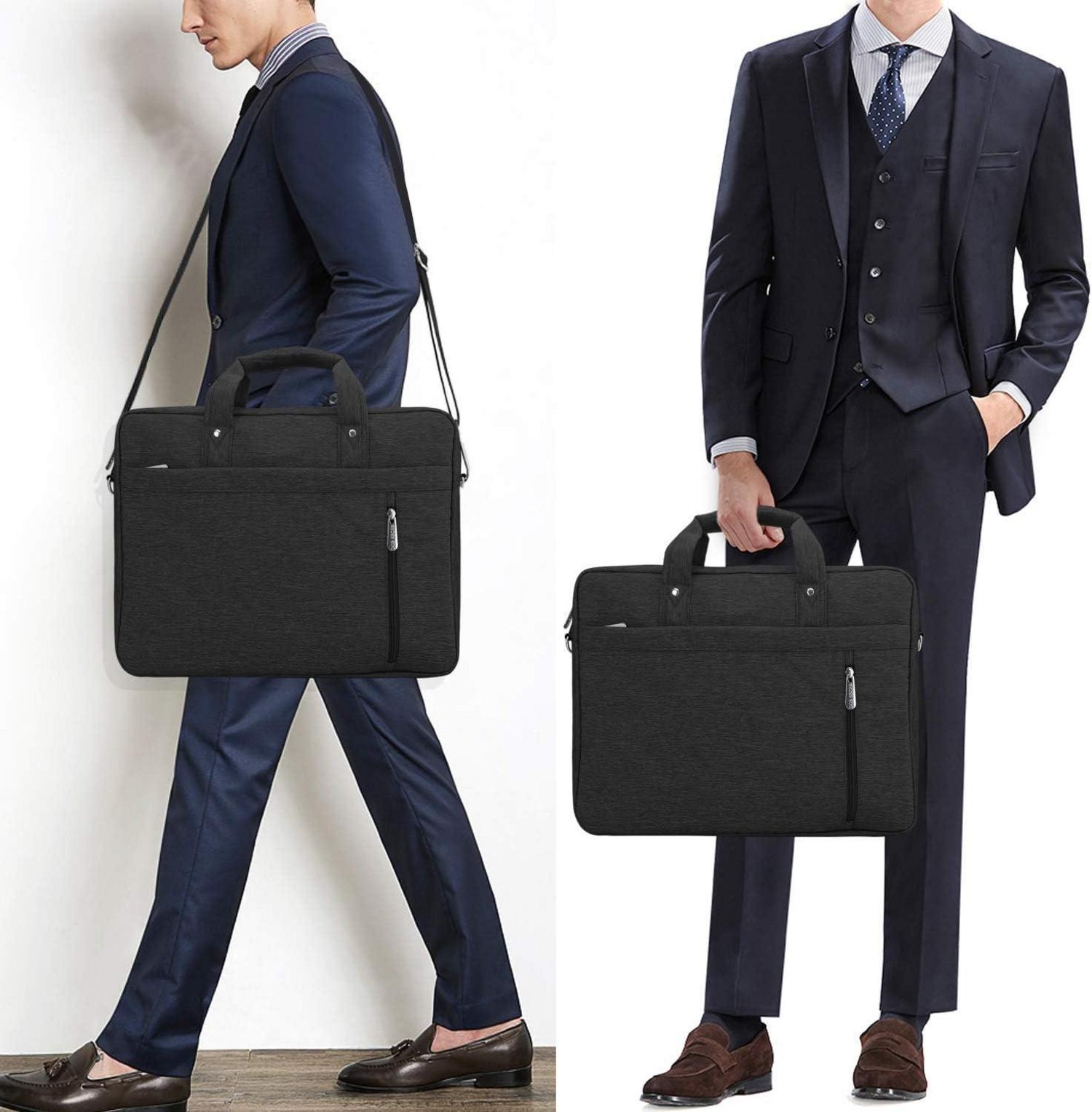 Laptoptasche 15-15,6 Zoll Schwarz Schultertasche Uni Business