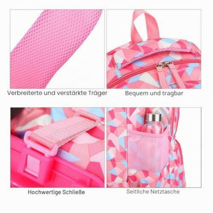 Trolley Schulranzen Mädchen Rosa – 6 Räder, Wasserdicht & Groß