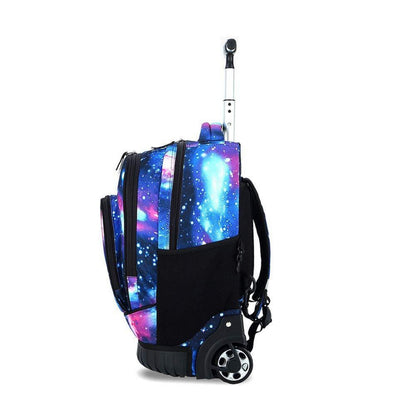 Trolley Rucksack mit Rollen – Galaxis Kindergepäck für Teenager
