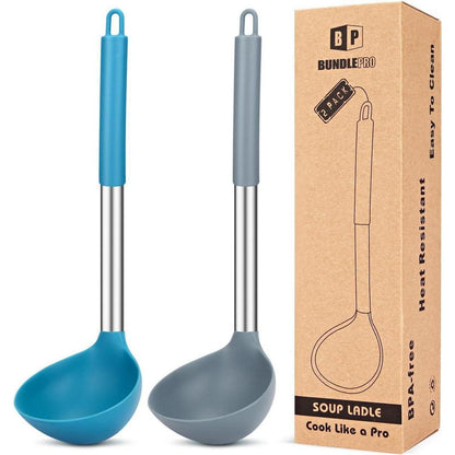 2er Set Silikon Schöpflöffel, großer Löffel für