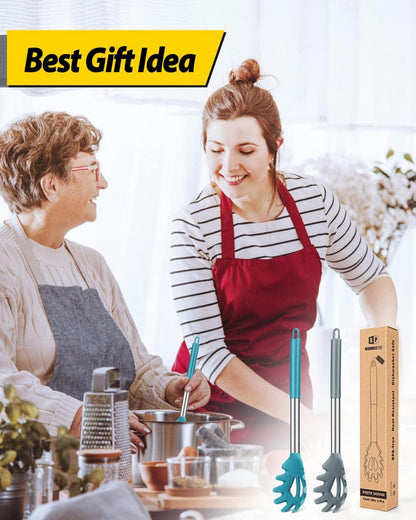 Bundlepro 2er Silikon Spaghettilöffel Set Küche hitzebeständig BPA-frei