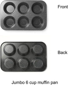 Jumbo Muffinform mit 6 Tassen für Große Muffins, Schwarzer