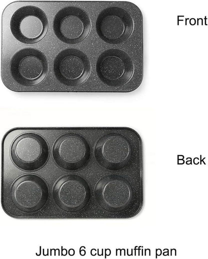 Jumbo Muffinform mit 6 Tassen für Große Muffins, Schwarzer