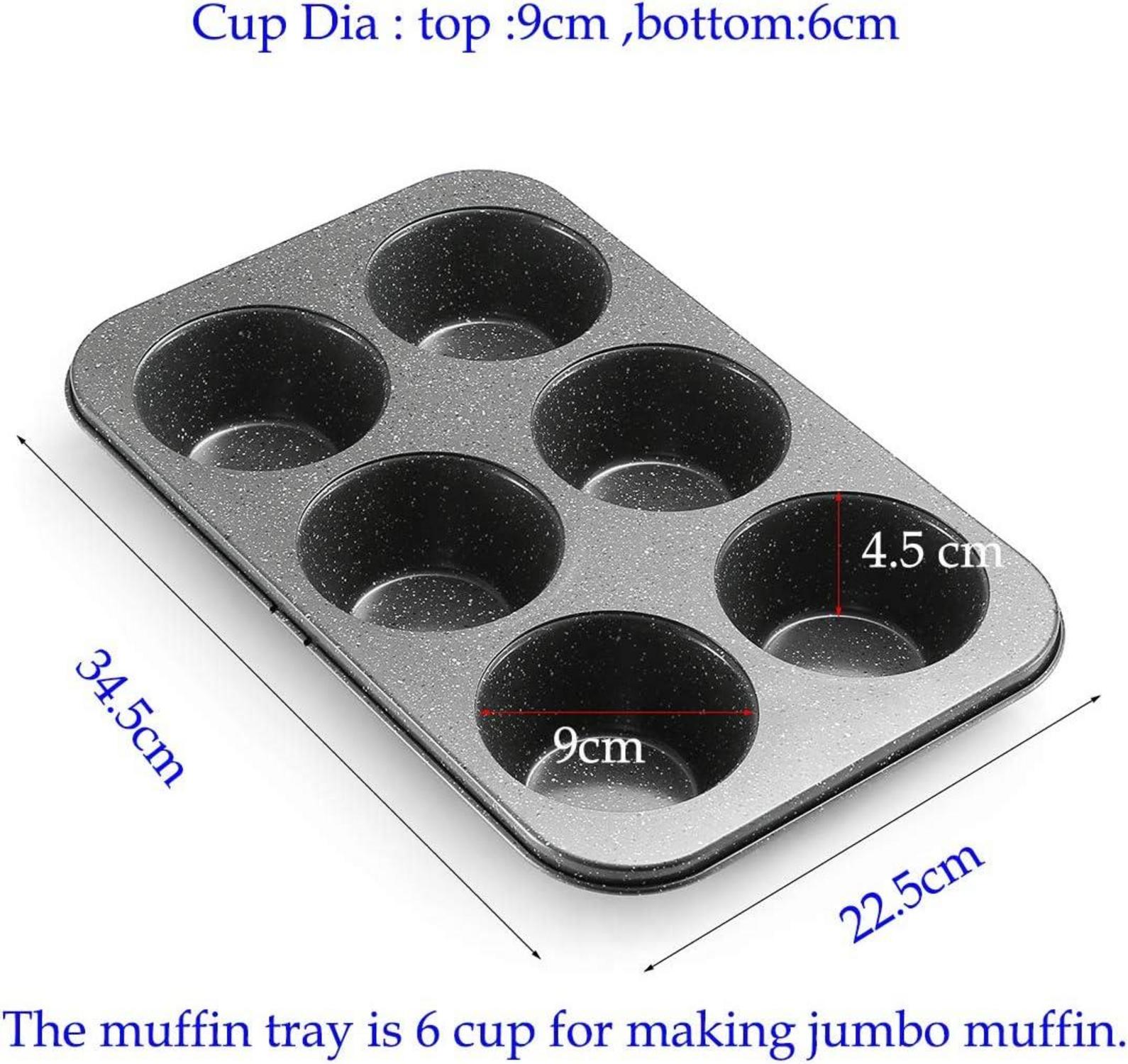 Jumbo Muffinform 6-Tassen Große Schwarze Granitstein Muffin Pfanne