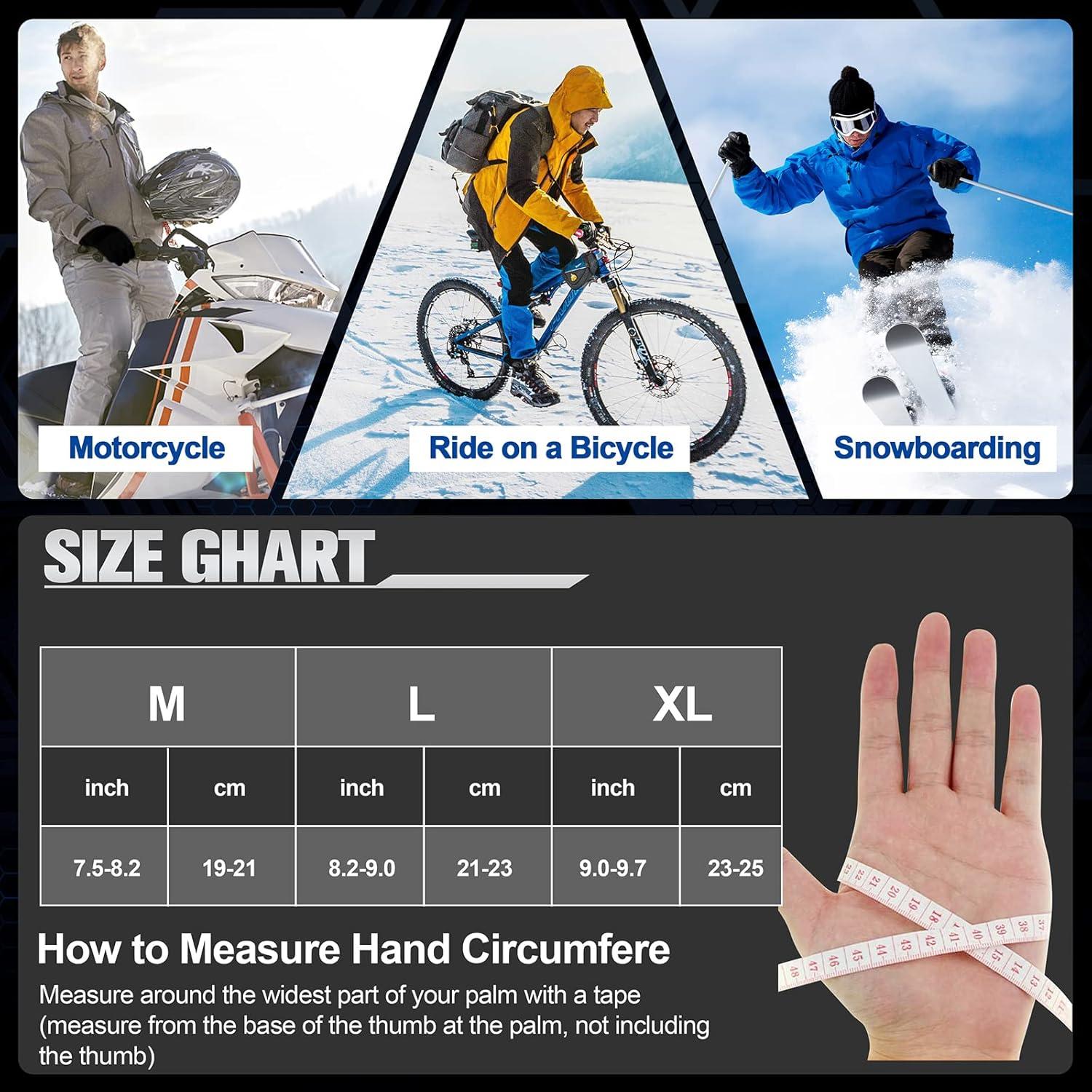 Wasserdichte Winterhandschuhe Thinsulate Warm Touchscreen XL