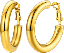 Creolen Ohrringe Edelstahl vergoldet 30-80mm Damen Accessoire