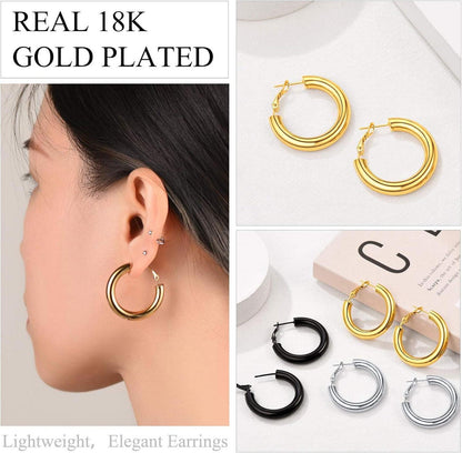 U7 Damen Kreolen Ohrringe 18k vergoldet 30mm Gold