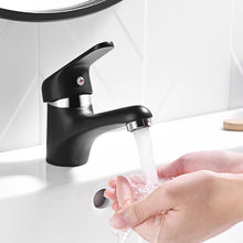 Schwarzer Wasserhahn ohne Ablaufgarnitur für Badezimmer