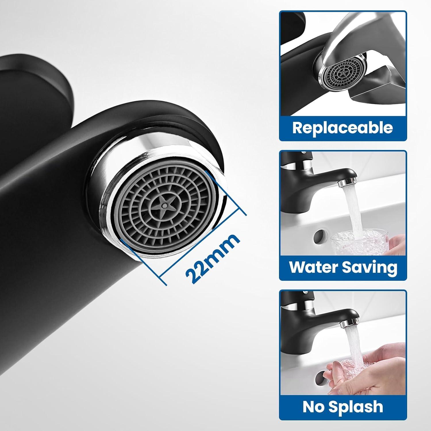 Schwarzer Wasserhahn Bad Einhandmischer Messing Armatur Badezimmer Gäste WC