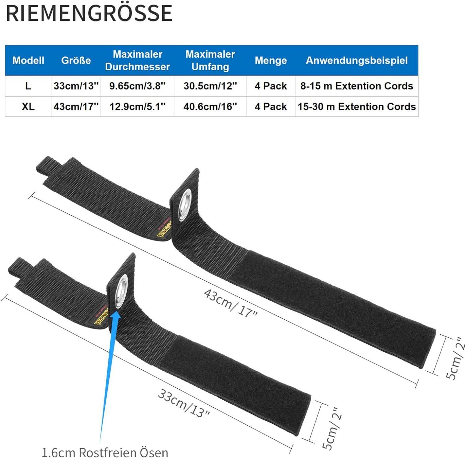 Trilancer Kabel Organizer Kabelriemen Verstellbare Kabelhalterwicklung 8er-Pack