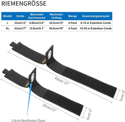 Trilancer Kabel Organizer Kabelriemen Verstellbare Kabelhalterwicklung 8er-Pack