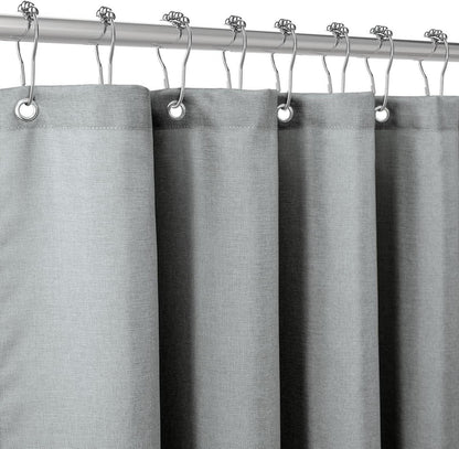 Duschvorhang Leinen 182x182cm Metallringe Anti Schimmel Wasserdicht
