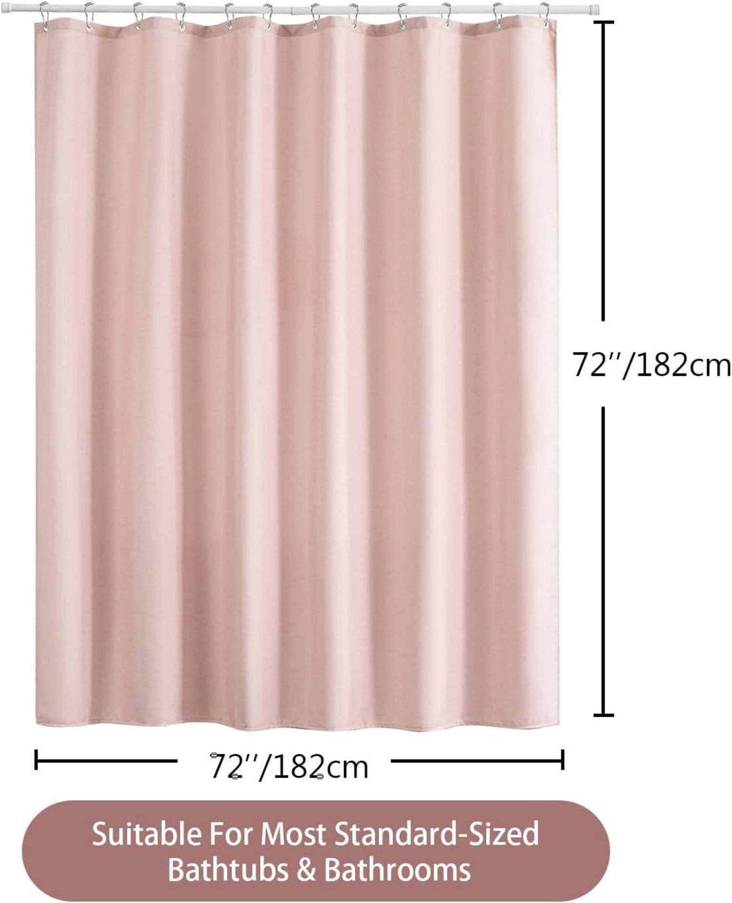 Duschvorhang Leinen Anti Schimmel Wasserdicht 182x182cm Rosa