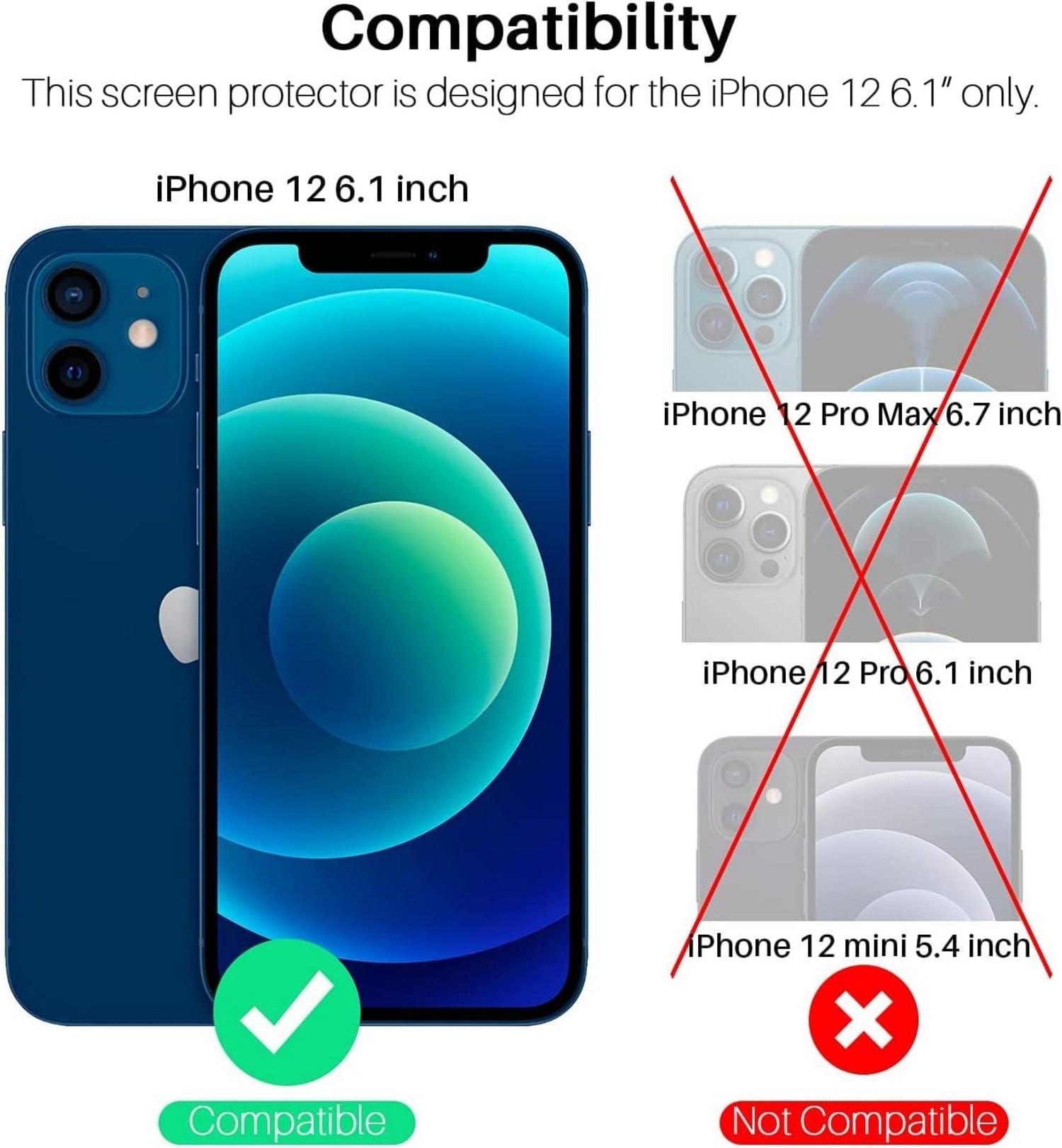 Displayschutzfolie für iPhone 12 (6,1 Zoll) hartglas