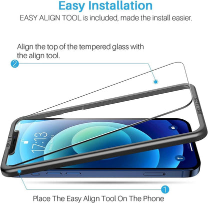 Displayschutzfolien für iPhone 12 6,1 Zoll 3er Set