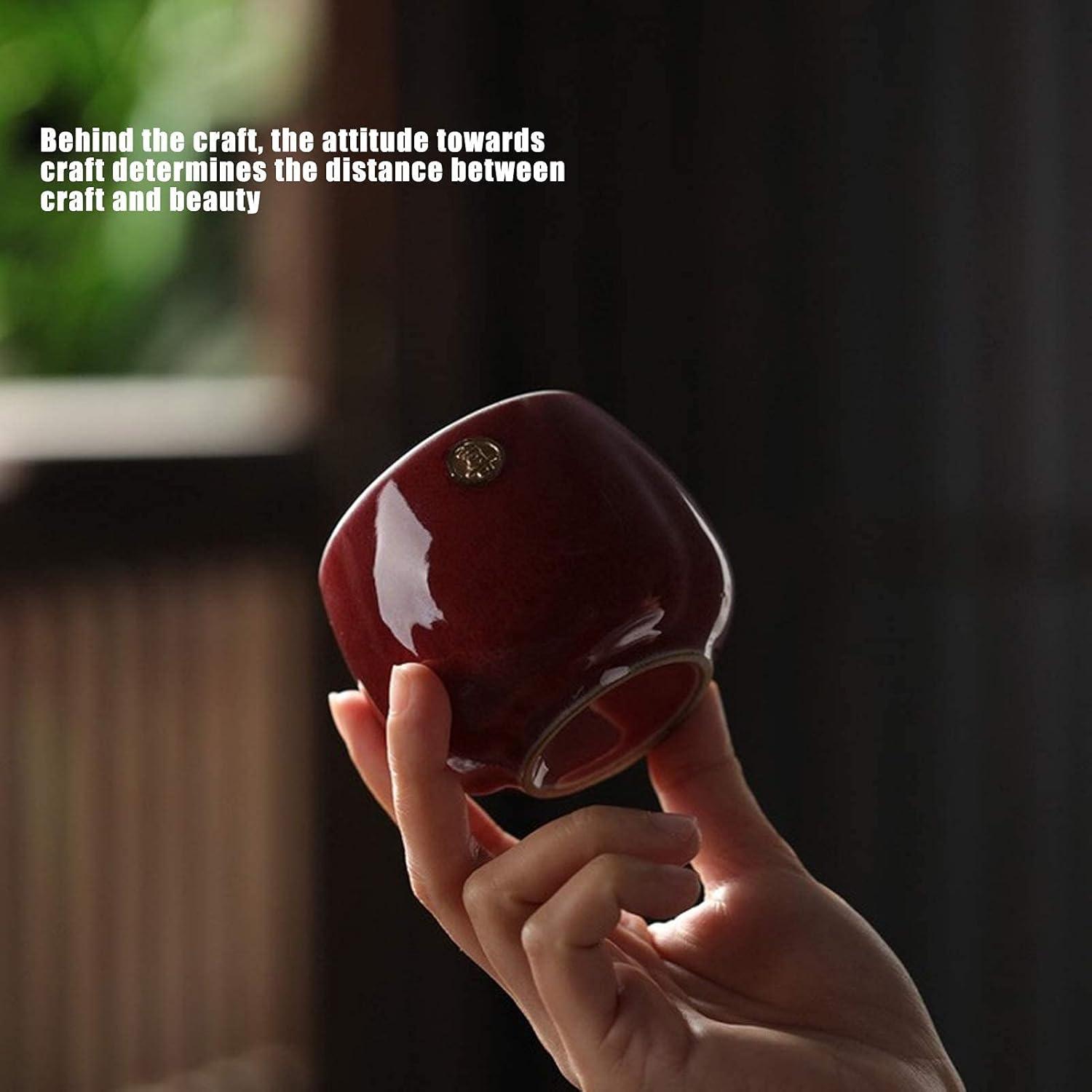 HERCHR 4-teiliges Keramik-Teetassen-Set japanischer/chinesischer Stil