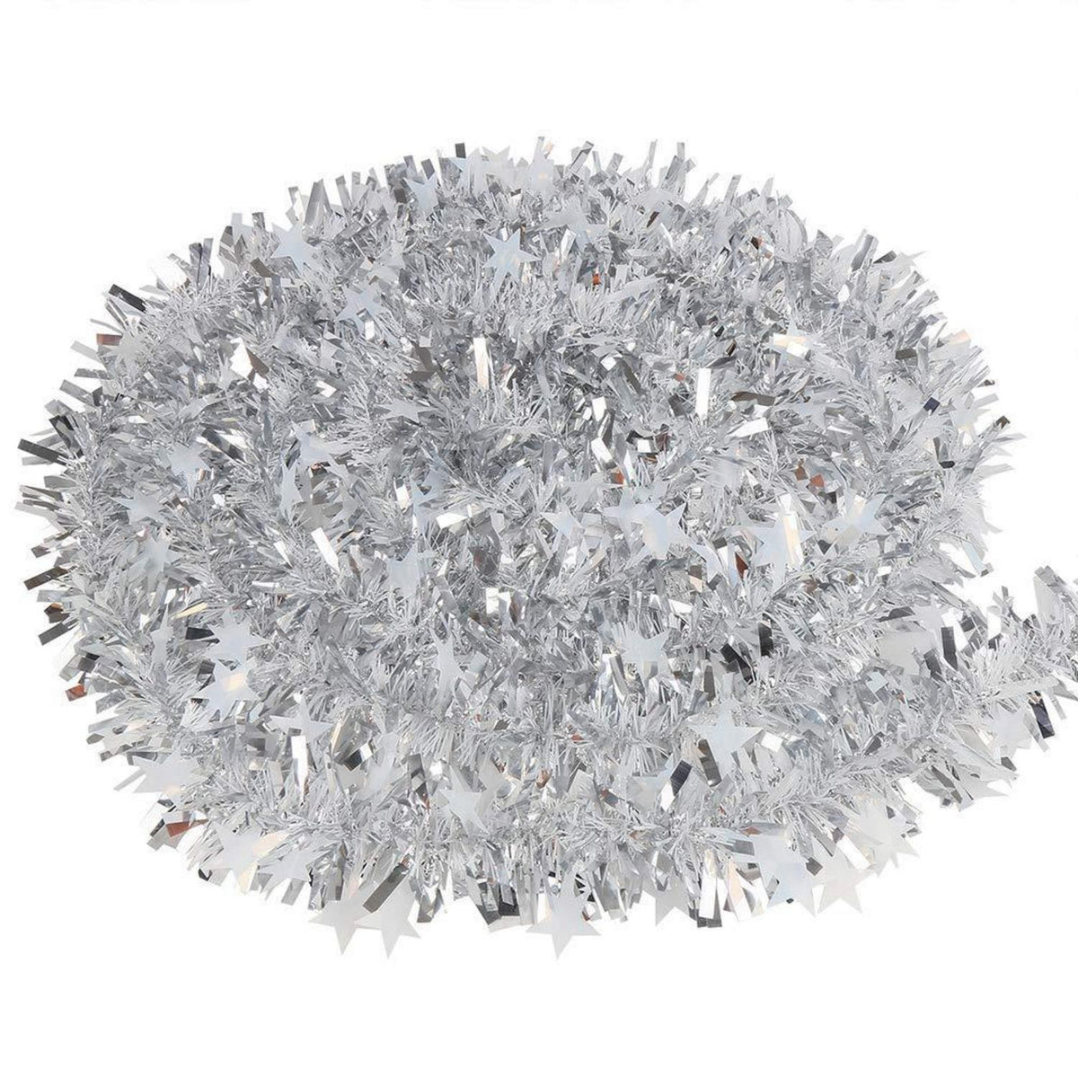 Silberne Lametta-Girlande 90cm – Weihnachtsdeko für Zuhause