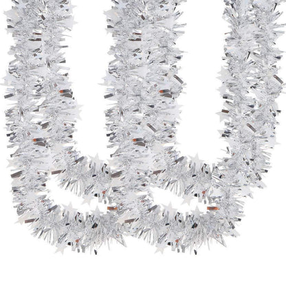 Silberne Lametta-Girlande 90cm – Weihnachtsdeko für Zuhause