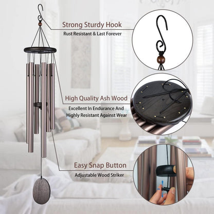 Klassisches Windspiel Bronze Aluminiumrohre Outdoor Garten Hof Terrasse Deko