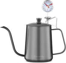 Pour Over Kaffeekessel Thermometer Edelstahl 304 600ml Schwarz