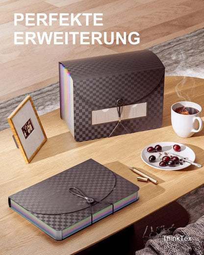 Aktenordner mit 12 Fächern erweiterbar A4-Format