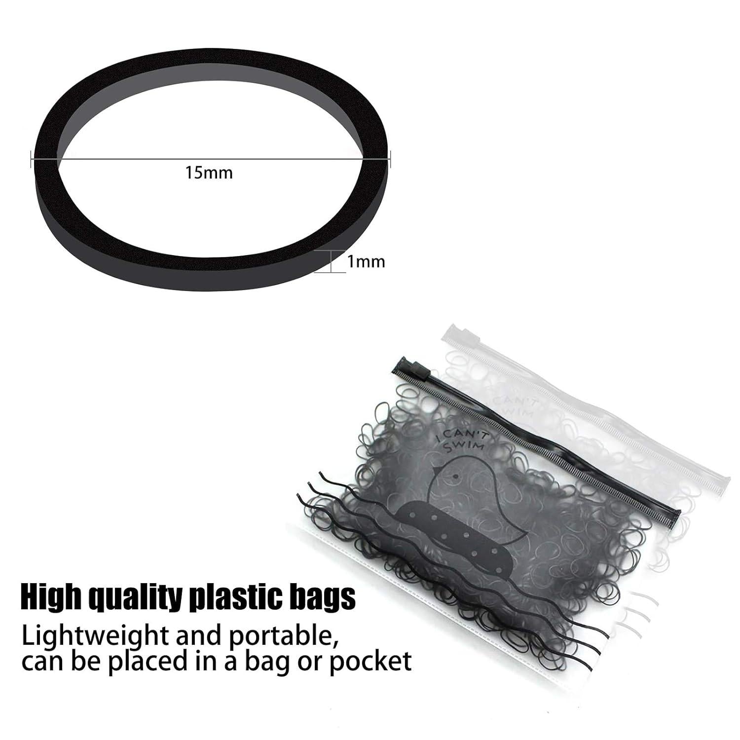 1000 Stück Mini Haargummis Schwarz Gummibänder Set