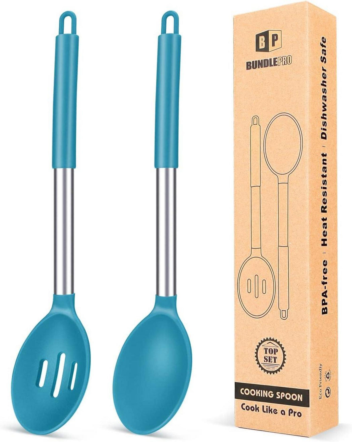 Silikon-Kochlöffel Set, antihaftbeschichtet, hitzebeständig