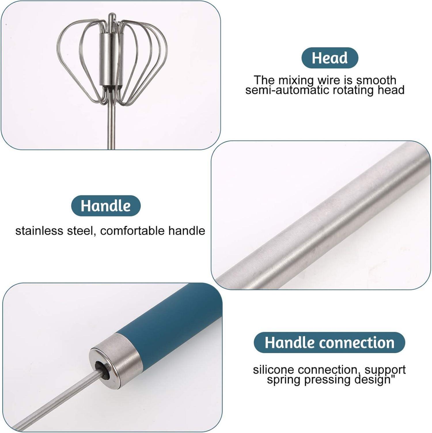 LandJoy Küchen Schneebesen Set 4PCS Edelstahl Rührbesen Quirl Backzubehör Eigelbtrenner