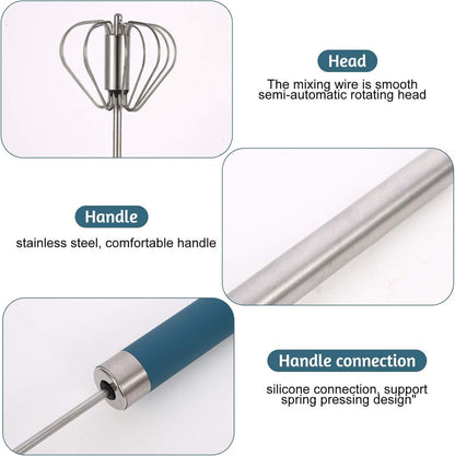 LandJoy Küchen Schneebesen Set 4PCS Edelstahl Rührbesen Quirl Backzubehör Eigelbtrenner