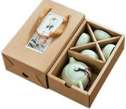 Keramik Teeservice Japanischer Stil Teekanne 2 Tassen Hellgrün