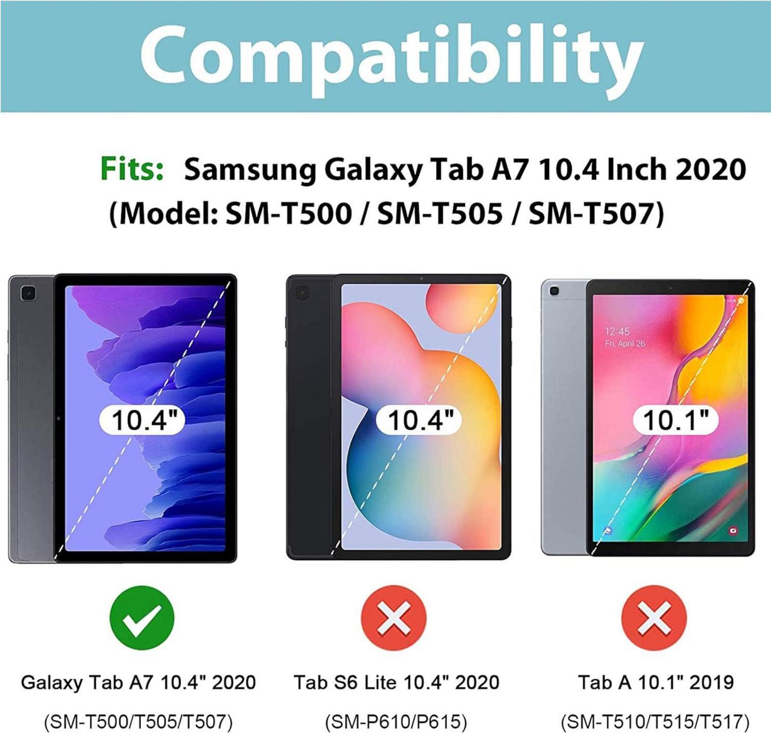 Samsung Galaxy Tab A7 10.4 Zoll Hülle 360° Rotation PU Leder