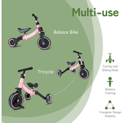 besrey 5-in-1 Dreirad Lauffahrrad für Kinder 1-4 Jahre