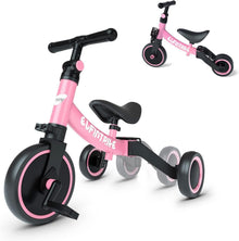 Besrey 5 in 1 Laufrad Kinderdreirad Lauffahrrad Rosa